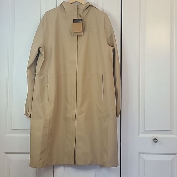 The North Face Daybreak Hooded Rain Jacket Parka Beige Women’s 1X - Picture 3 of 16